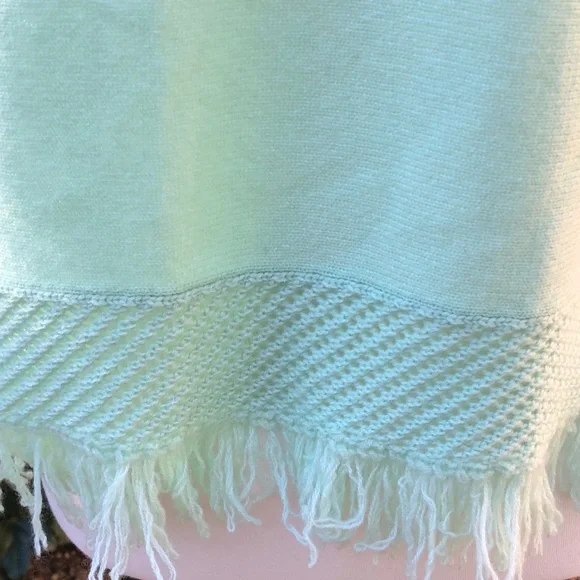 Kinross Cashmere Pointelle Fringe Trim Sweater NWT - Picture 3 of 5